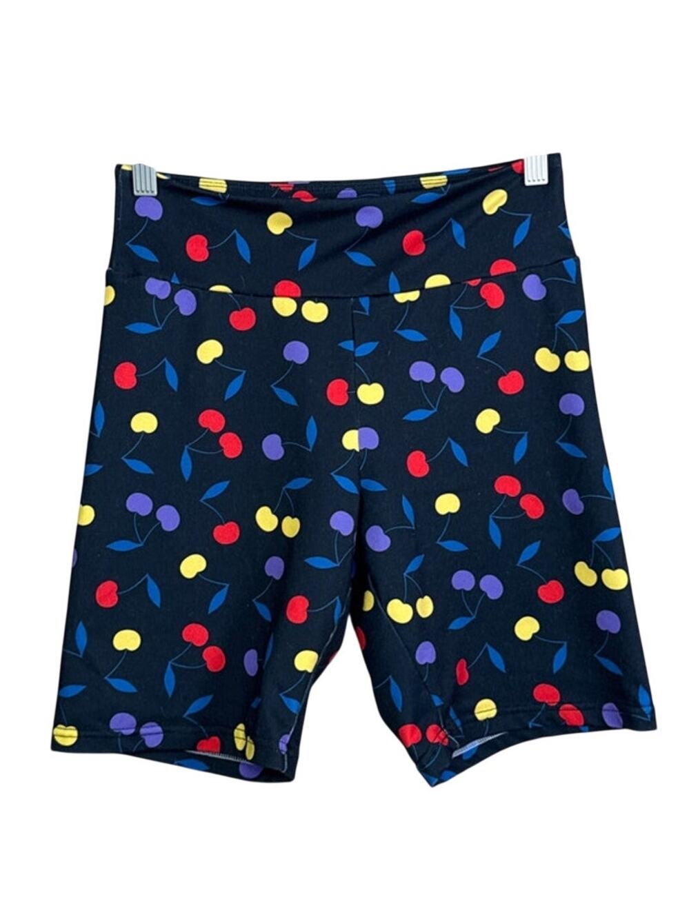 ModCloth Blazing Cycle Trails High Waist Bike Shorts Cherry Bomb Size Small